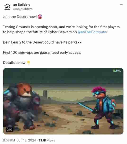 盘点Arweave新链AO上值得关注的10个新项目